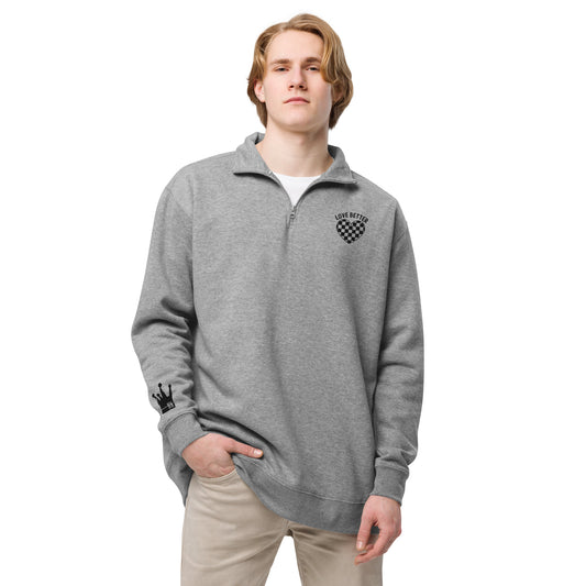 LOVE BETTER " The Quarter" Unisex fleece pullover (Black Threads)